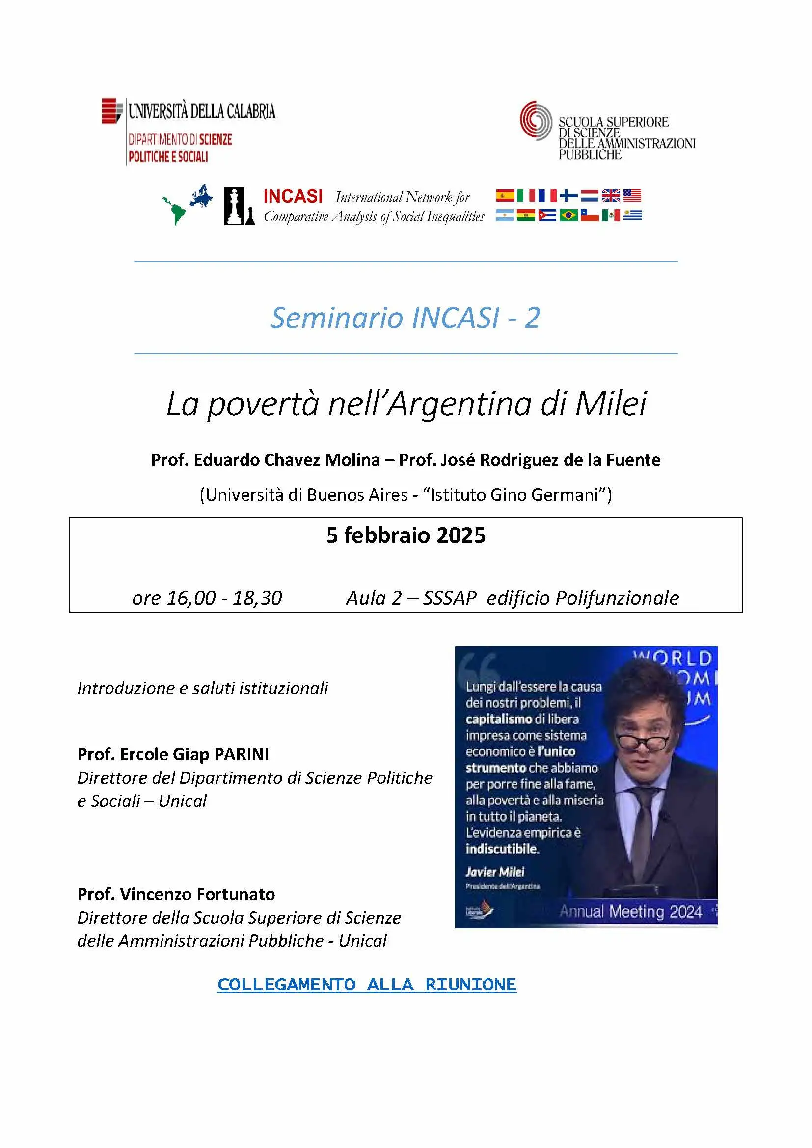 Locandina seminario INCASI 5 febbraio 2025 ore 16.00