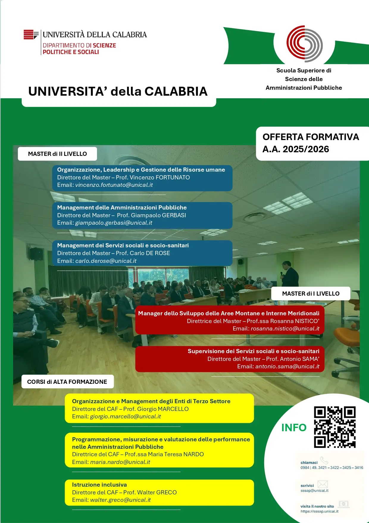 Offerta formativa Master e CAF 2025 2026